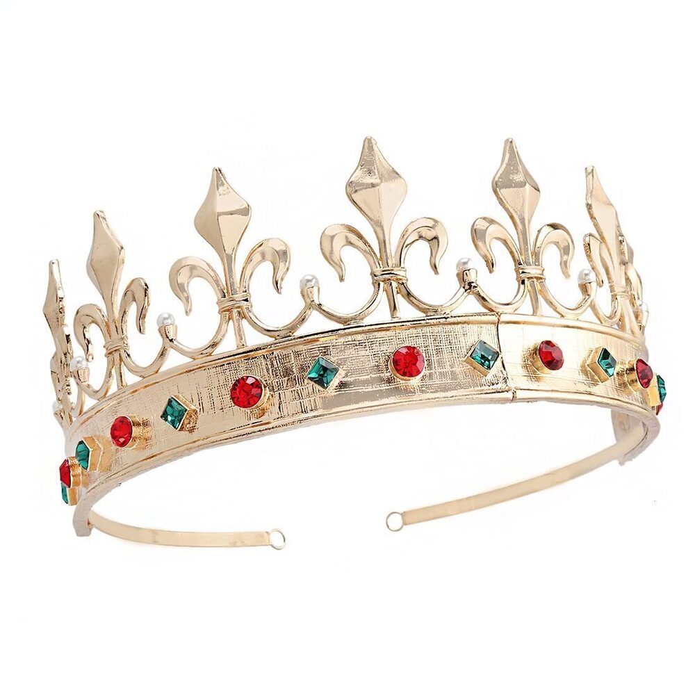 8455 Bridal Rhinestone Crown Hair Band King Headwear Ornament For Wedding